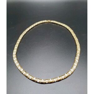 Goldtoned Linked 17" Necklace With Tiny Crystal Accents